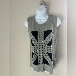 Love Culture Gray and Black Studded Top